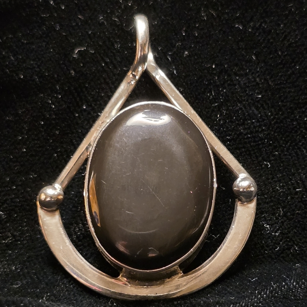 Sterling Silver and Onyx Pendant